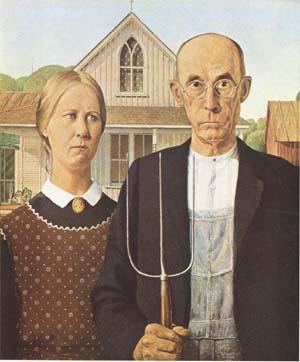 Grant Wood Anerican Gothic (mk09) oil painting picture